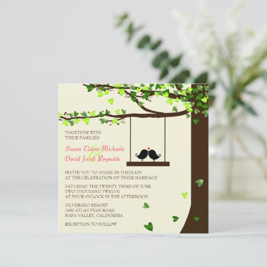 Liebe-Vogel-laden fallende Einladung (Stehend Vorderseite)