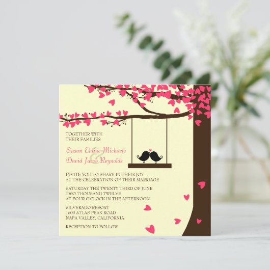 Liebe-Vogel-laden fallende Einladung (Stehend Vorderseite)