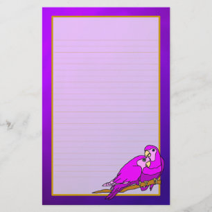 Liebe-Vogel-lila Amethyst feines gezeichnetes Briefpapier