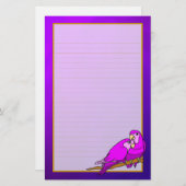 Liebe-Vogel-lila Amethyst feines gezeichnetes Briefpapier (Vorne/Hinten)