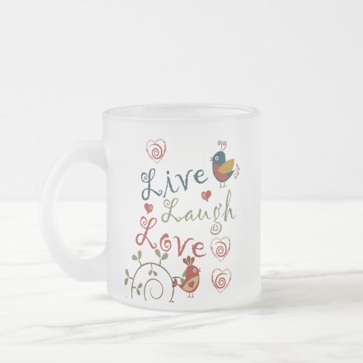 Liebe-Vögel Mattglastasse (Links)