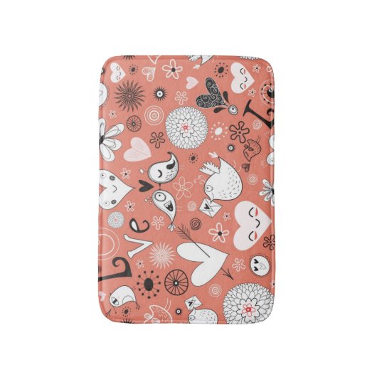 Liebe-Vogel-Muster Badematte (Vorderseite Vertikal)