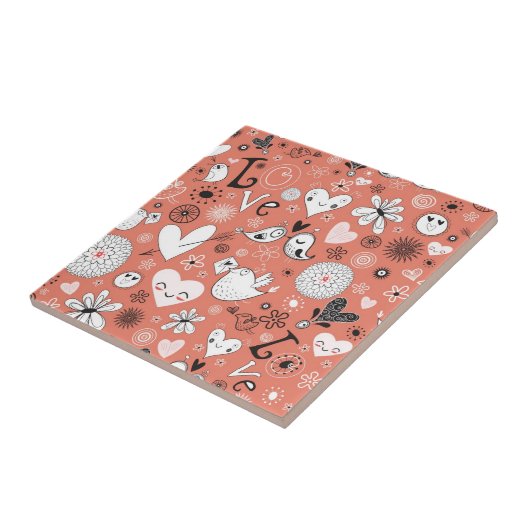 Liebe-Vogel-Muster Fliese (Seite)