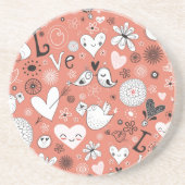 Liebe-Vogel-Muster Getränkeuntersetzer (Vorne)
