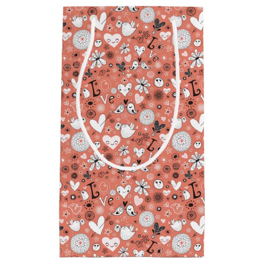 Liebe-Vogel-Muster Kleine Geschenktüte (Vorderseite)