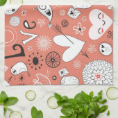 Liebe-Vogel-Muster Küchentuch (Gefaltet)