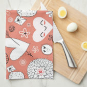 Liebe-Vogel-Muster Küchentuch (Viertel Falte)