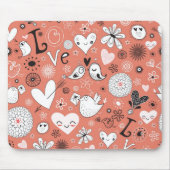 Liebe-Vogel-Muster Mousepad (Vorne)
