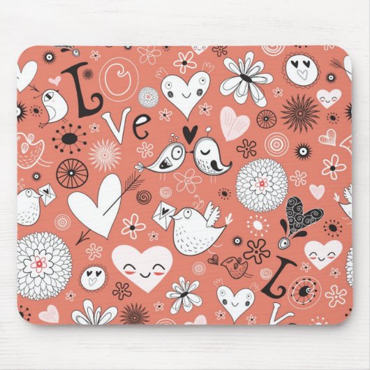 Liebe-Vogel-Muster Mousepad (Vorne)