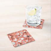 Liebe-Vogel-Muster Rechteckiger Pappuntersetzer (Vor Ort)