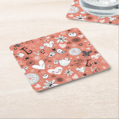 Liebe-Vogel-Muster Rechteckiger Pappuntersetzer (angewinkelt)
