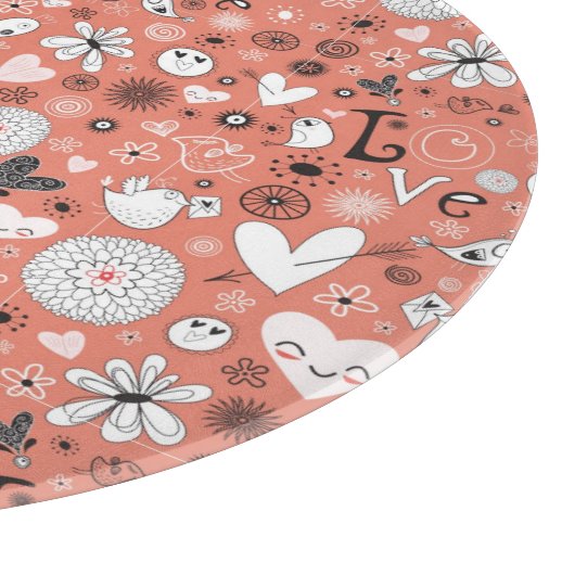 Liebe-Vogel-Muster Schneidebrett (Ecke)