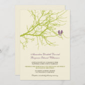 Liebe-Vogel-Niederlassungs-Hochzeits-Einladung Einladung (Vorne/Hinten)