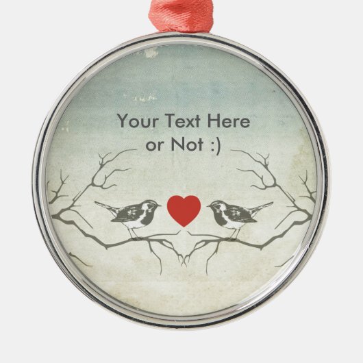 Liebe-Vögel Ornament Aus Metall (Vorne)
