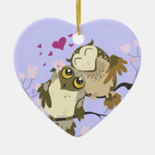 Liebe-Vogel Owls~ornament Keramikornament
