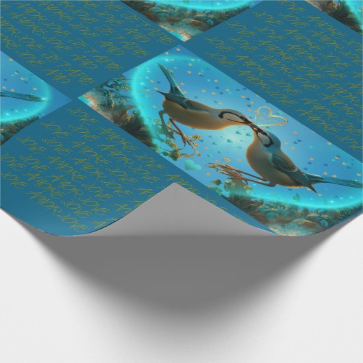 LIEBE VÖGEL - PAPIERBLAU GESCHENKPAPIER (Ecke)