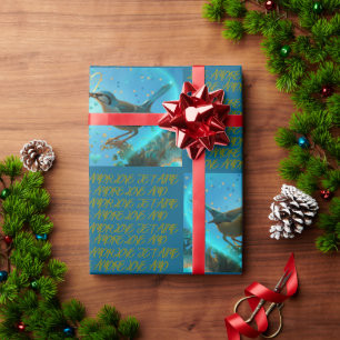 LIEBE VÖGEL - PAPIERBLAU GESCHENKPAPIER