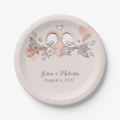 Liebe-Vögel Pappteller (Vorderseite)