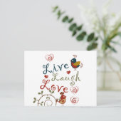 Liebe-Vögel Postkarte (Stehend Vorderseite)