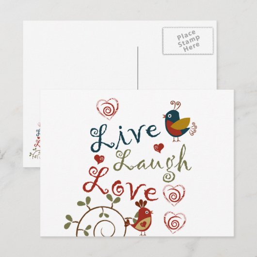 Liebe-Vögel Postkarte (Vorne/Hinten)