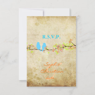LIEBE VÖGEL, RSVP/DIY-Farbe RSVP Karte
