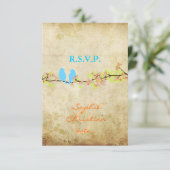 LIEBE VÖGEL, RSVP/DIY-Farbe RSVP Karte (Stehend Vorderseite)