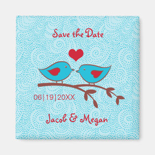 Liebe-Vogel-Save the Date Magnet
