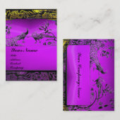 LIEBE-VÖGEL, Schwarz-weiß, lila Visitenkarte (Vorne/Hinten)