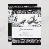 LIEBE-VÖGEL, SCHWARZ-WEISSE EINLADUNGEN (Vorne/Hinten)