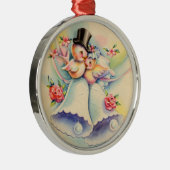 Liebe-Vögel Silbernes Ornament (Rechts)