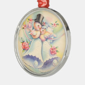 Liebe-Vögel Silbernes Ornament (Links)