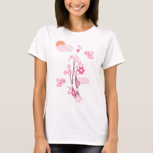 Liebe-Vögel u. empfindliche Blumen T-Shirt