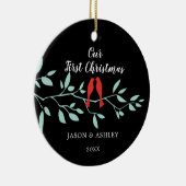 Liebe Vögel Unser erstes Weihnachtsgeschenk Keramik Ornament (Rechts)