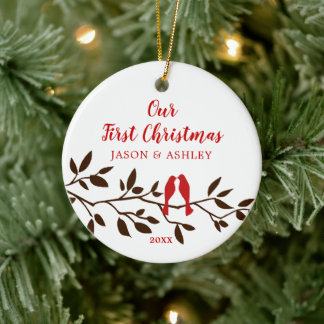 Liebe Vögel Unser erstes Weihnachtsgeschenk Keramik Ornament
