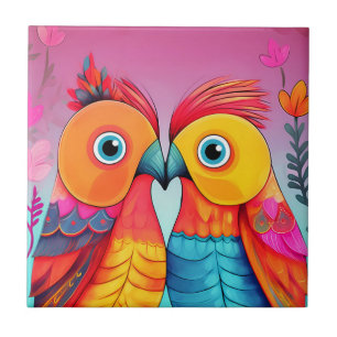 LIEBE VÖGEL WEDD PARROT ART Keramik Tile Fliese