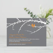 Liebe-Vögel, welche die Einladung Wedding sind (Stehend Vorderseite)