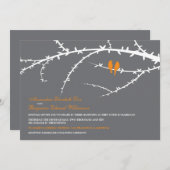 Liebe-Vögel, welche die Einladung Wedding sind (Vorne/Hinten)