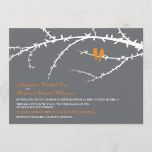 Liebe-Vögel, welche die Einladung Wedding sind