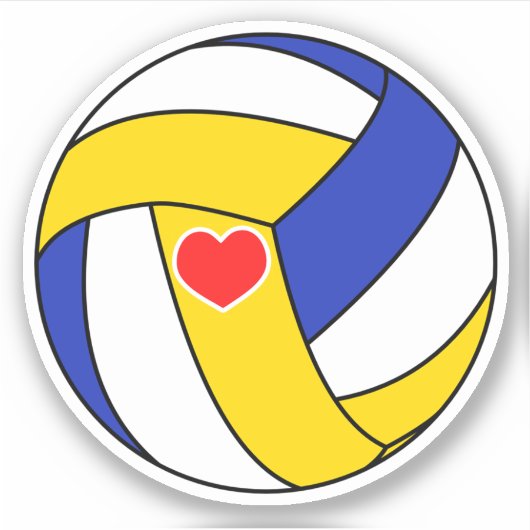 Liebe Volleyball Aufkleber (Vorderseite)