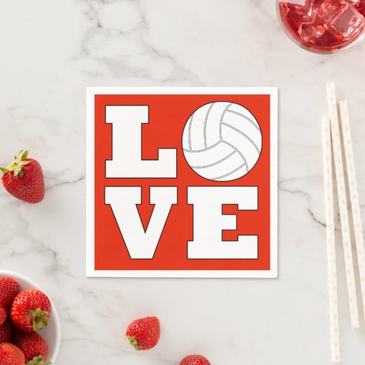 LIEBE Volleyball Custom Color Party Napkins Serviette (Beispiel)