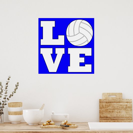LIEBE Volleyball Custom Color Square Poster (Küche)