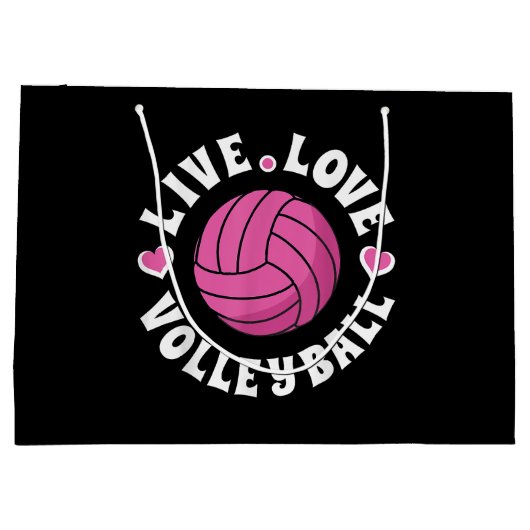 Liebe-Volleyball für Damen-Girls Volleyball-Fan Große Geschenktüte (Rückseite)