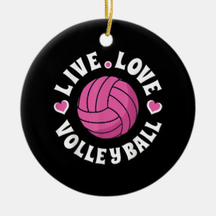 Liebe-Volleyball für Damen-Girls Volleyball-Fan Keramik Ornament