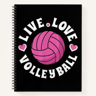 Liebe-Volleyball für Damen-Girls Volleyball-Fan Notizblock