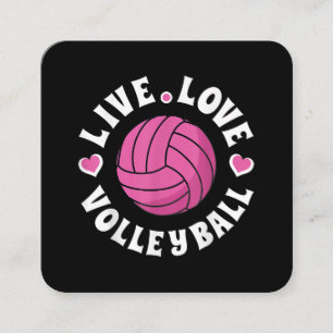 Liebe-Volleyball für Damen-Girls Volleyball-Fan Quadratische Visitenkarte