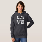 Liebe Volleyball - Grau, Weiß und Schwarz Hoodie (Vorne ganz)