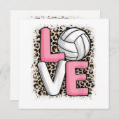 Liebe Volleyball Leopard Print Women Girls Volleyb Dankeskarte (Vorne/Hinten)
