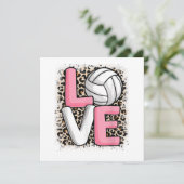 Liebe Volleyball Leopard Print Women Girls Volleyb Dankeskarte (Stehend Vorderseite)