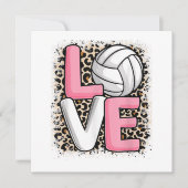 Liebe Volleyball Leopard Print Women Girls Volleyb Dankeskarte (Vorderseite)