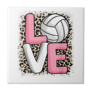 Liebe Volleyball Leopard Print Women Girls Volleyb Fliese